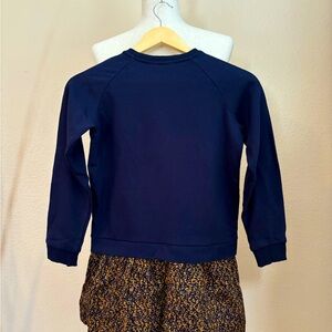 Jcrew (Crewcut) Navy blue/ Leopard print dress